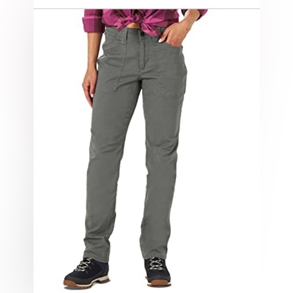 Wrangler ATG Women's Canvas Slim Fit Gray‎ Dark Shadow Pants size 10 Tall new - Picture 1 of 6